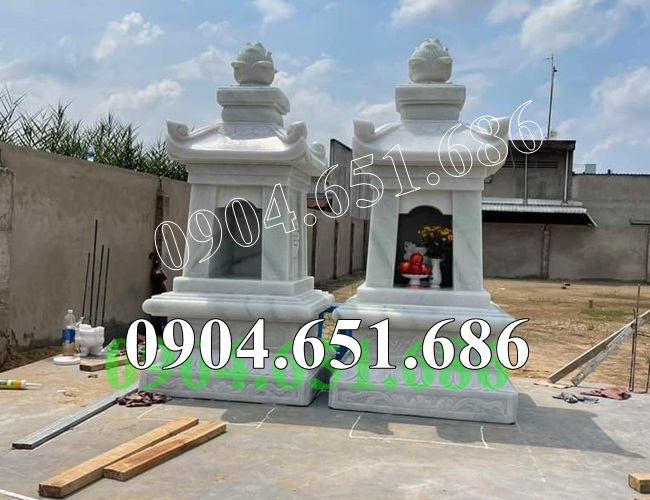 Mẫu mộ tháp đá trắng đơn giản đẹp bán tại An Giang - Tháp thờ cốt tại An Giang