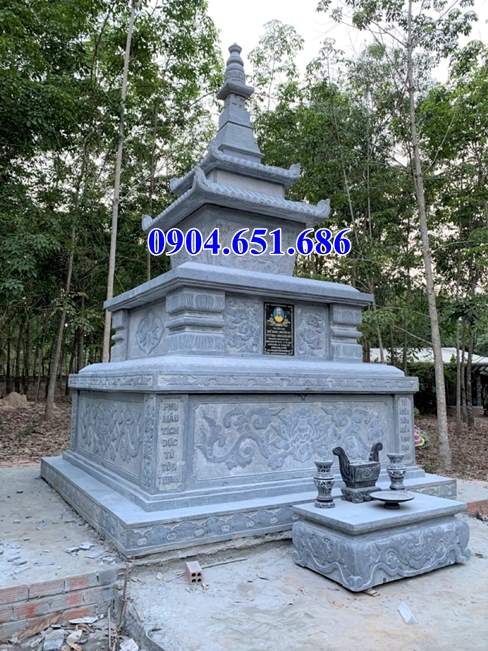 Mẫu mộ tháp đá phật giáo đẹp bán tại Bình Định – Mộ tháp sư trụ trì