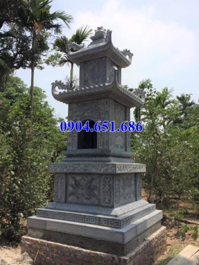 Mẫu mộ tháp đá phật giáo đẹp bán tại Nam Định – Mộ tháp sư trụ trì