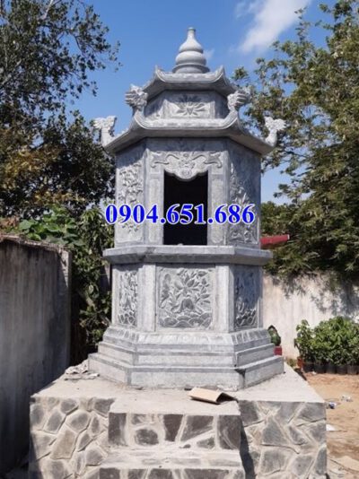 Mẫu mộ tháp đá phật giáo đẹp bán tại Vĩnh Phúc – Mộ tháp sư trụ trì