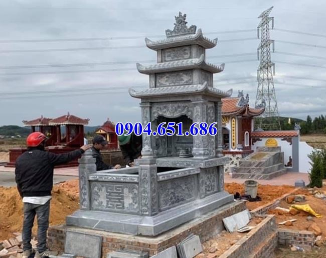 Mẫu mộ đá xanh Thanh Hóa bán tại Bình Phước 05 – Mộ đá khối tự nhiên