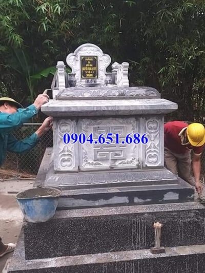Mẫu mộ đá Ninh Bình đẹp bán tại An Giang 04 – Mộ đá khối tự nhiên