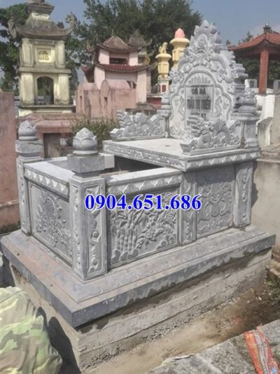Mẫu mộ đá xanh Thanh Hóa bán tại An Giang 05 – Mộ đá khối tự nhiên