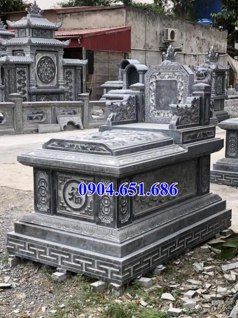 Mẫu mộ đá xanh Thanh Hóa bán tại Hậu Giang 05 – Mộ đá khối tự nhiên