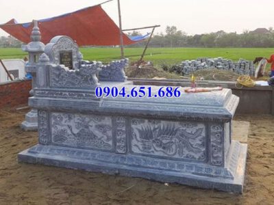Mẫu mộ đá xanh Thanh Hóa bán tại Trà Vinh 05 – Mộ đá khối tự nhiên