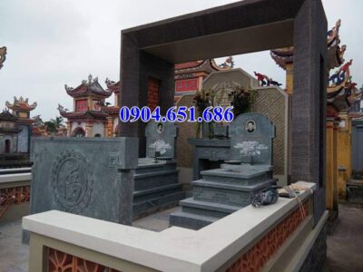Mẫu mộ đá đôi gia đình bán tại Lâm Đồng 02 – Mộ đôi đá khối tự nhiên