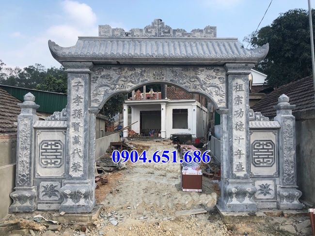 Mẫu cổng đá nhà thờ họ thiết kế hiện đại đẹp bán ở Quảng Trị