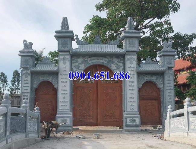 Mẫu cổng chùa xây bằng đá khối tự nhiên đẹp bán tại Đồng Nai
