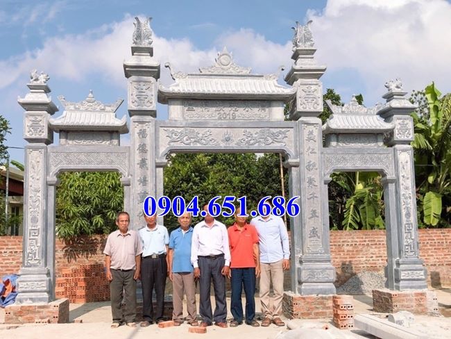 Mẫu cổng tam quan nhà thờ họ đá khối tự nhiên đẹp bán và lắp đặt ở Quảng Trị
