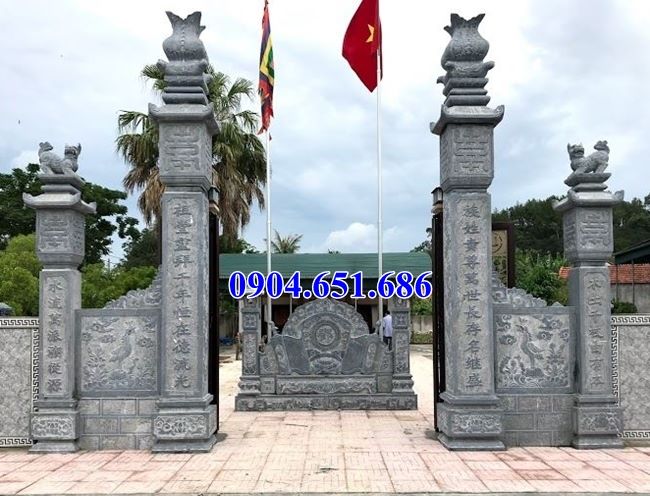 Mẫu cổng đá tứ trụ nhà thờ tộc giá rẻ tại Hà Tĩnh