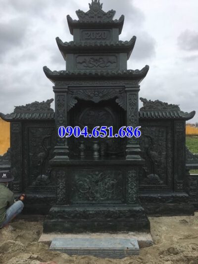Mẫu lăng mộ đá xanh Thanh Hóa bán tại Quảng Bình 03 – Lăng thờ chung gia đình