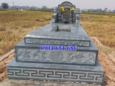 Mẫu mộ đá xanh Thanh Hóa bán tại Quảng Bình 04 – Mộ đá khối tự nhiên
