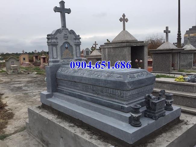 30 Mẫu mộ đạo Thiên chúa bán tại Bình Định – Nhận xây mộ công giáo đá khối tự nhiên tại Bình Định