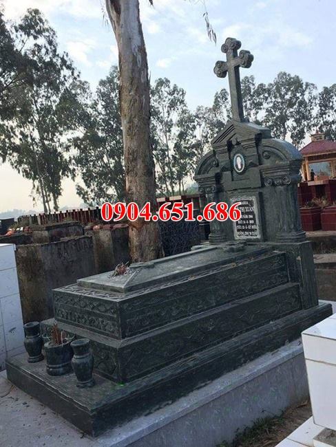 Bán báo giá mộ công giáo, mộ đạo thiên chúa đá xanh rêu tại Đắk Lắk