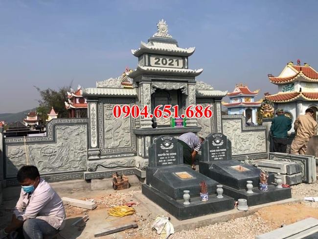 Mẫu lăng mộ đẹp đá xanh rêu Thanh Hóa để đựng thờ tro cốt bán ở Đắk Lắk