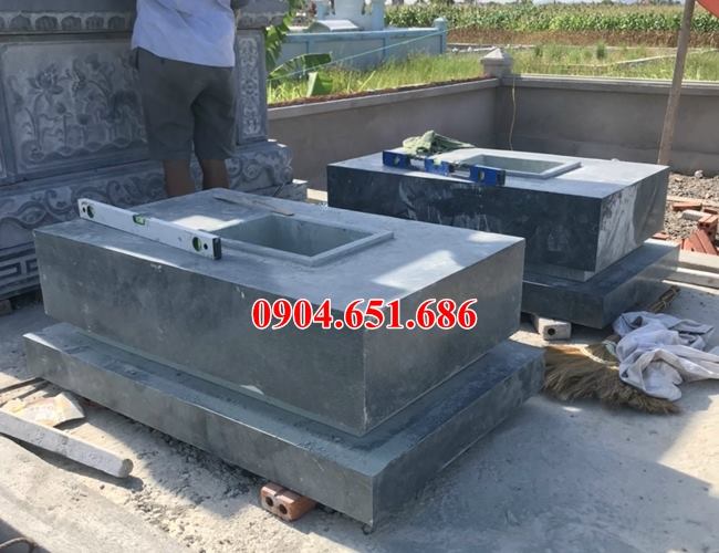 Mẫu mộ đôi đá xanh rêu đơn giản đẹp bán tại Lâm Đồng