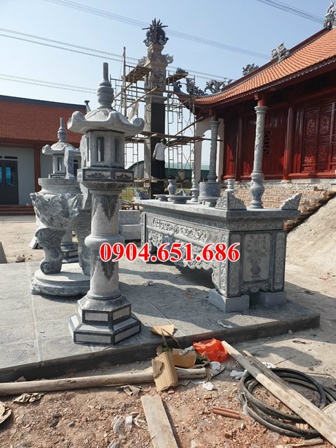 Mẫu bàn thờ đá đẹp đặt trong khu công trình tâm linh đình chùa miếu mạo