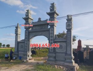 Hình ảnh lắp đặt cổng đá nghĩa trang nhân dân tại Gia Bình Bắc Ninh