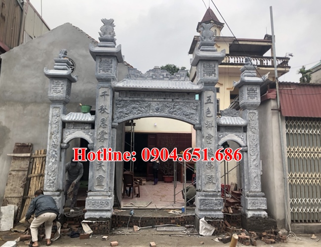 Mẫu cổng đền, cổng chùa bằng đá đẹp bán tại Bắc Giang
