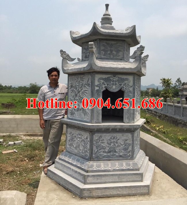 Mẫu bảo tháp sư để tro cốt xây hình lục giác lục lăng chuẩn phong thủy bán tại Lâm Đồng