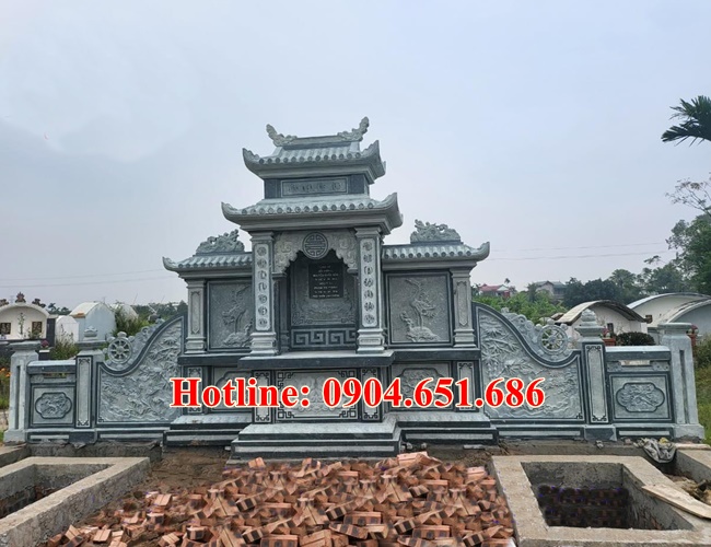 Mẫu lăng mộ đá xanh rêu đẹp bán tại Nam Định