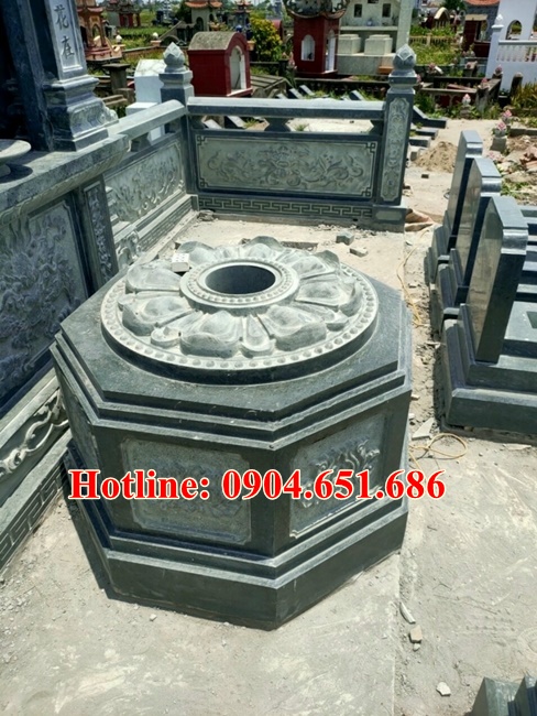 Mẫu mộ lục giác, mộ tổ lục giác đá xanh rêu Thanh Hóa bán tại Nam Định đẹp