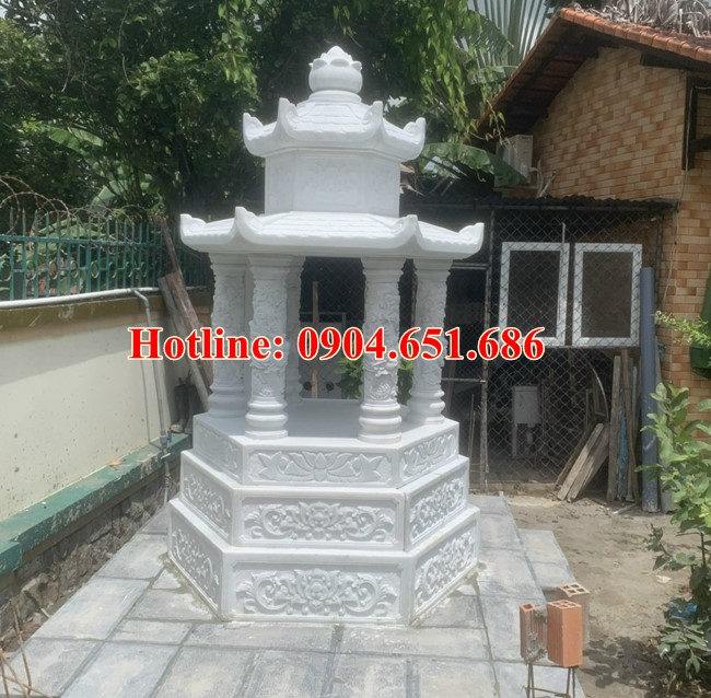 Mẫu tháp để thờ tro cốt, hài cốt xây bằng đá trắng cẩm thạch đẹp bán tại Lâm Đồng