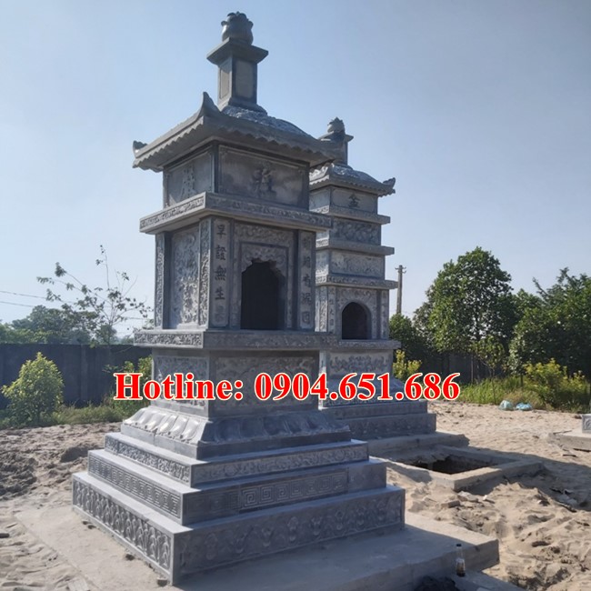 Mẫu tháp mộ sư, tháp mộ chùa để thờ tro cốt, hài cốt bằng đá khối đẹp bán tại Đắk Nông
