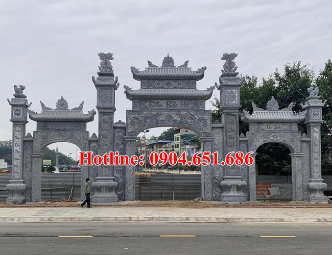 Mẫu cổng tam quan chùa bằng đá đẹp bán tại Lâm Đồng, Gia Lai, Kon Tum, Đắk Lắk, Đắk Nông