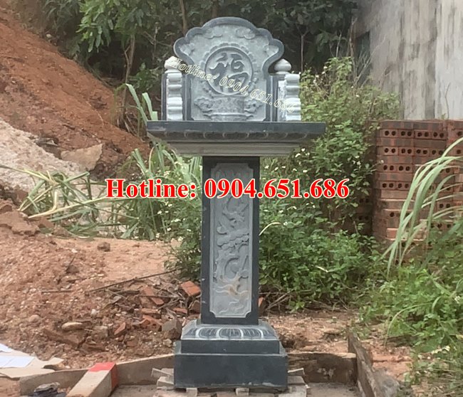 Bàn thờ thiên, bàn thờ bằng đá xanh rêu đẹp lắp đặt hoàn thiện ở Hạ Long, Quảng Ninh