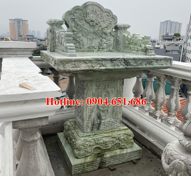 Cây hương, bàn thờ thiên, bàn thờ ngoài trời đẹp bằng đá xanh ngọc bán tại Hà Nội