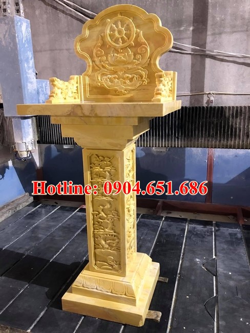 Mẫu cây hương, bàn thờ thiên ngoài trời đá vàng đẹp bán tại Bắc Giang