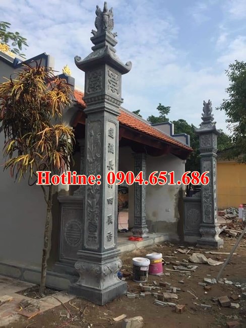Mẫu cột đồng trụ đá nhà thờ họ, nhà thờ tổ, nhà từ đường đẹp bán tại Tây Ninh