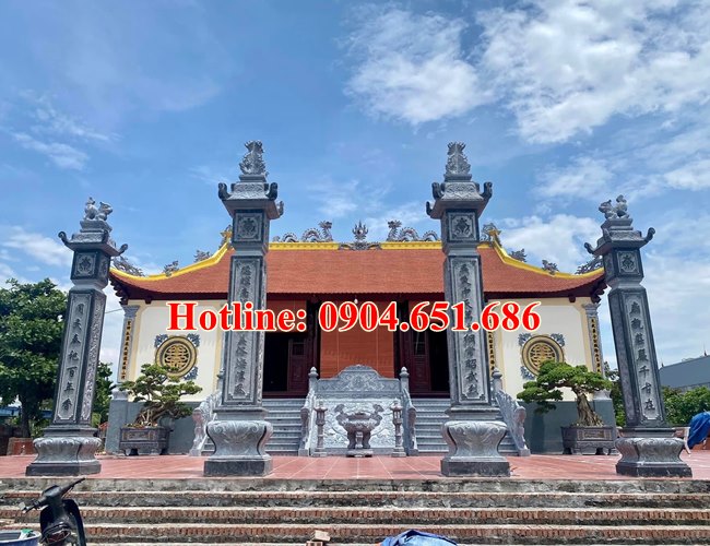 Mẫu cột đồng trụ làm cổng tam quan tứ trụ đình chùa đơn giản đẹp bán tại Tây Ninh