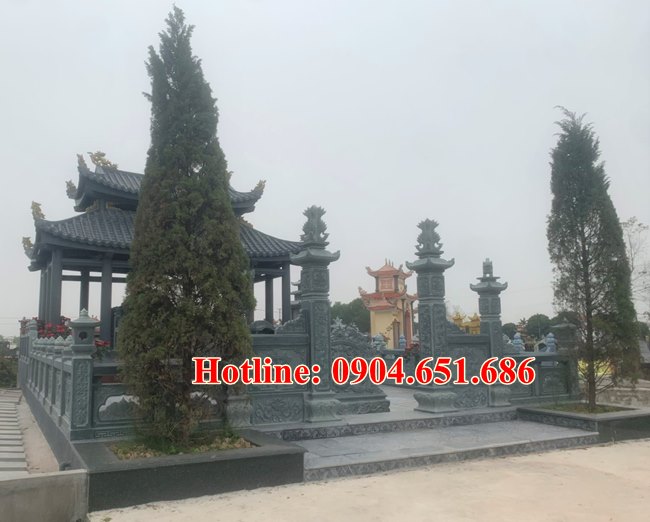 Mẫu nghĩa trang gia đình, gia tộc, dòng họ đá xanh rêu đẹp bán tại Nghệ An