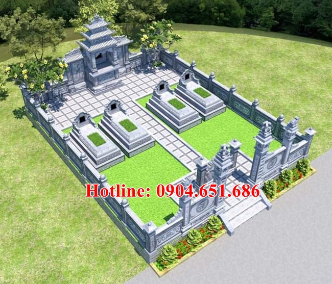 Thiết kế khuôn viên lăng mộ, khu lăng mộ, nghĩa trang gia đình, gia tộc dòng họ tại Thái Nguyên hợp phong thủy