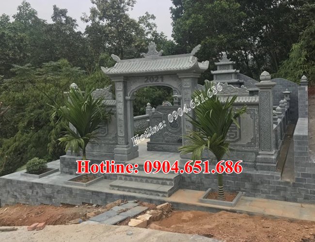 Mẫu lan can đá, cổng đá khu lăng mộ gia đình đẹp bán tại Tuyên Quang