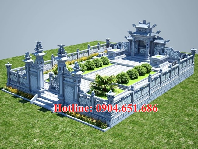 Thiết kế mẫu khu lăng mộ, nghĩa trang gia đình, gia tộc, dòng họ đẹp tại Cao Bằng hợp phong thủy