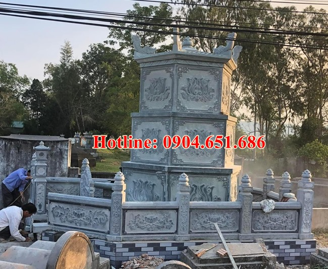 Mẫu tháp mộ đựng thờ tro cốt, hài cốt xây hình bát giác hợp phong thủy bán tại Đồng Nai