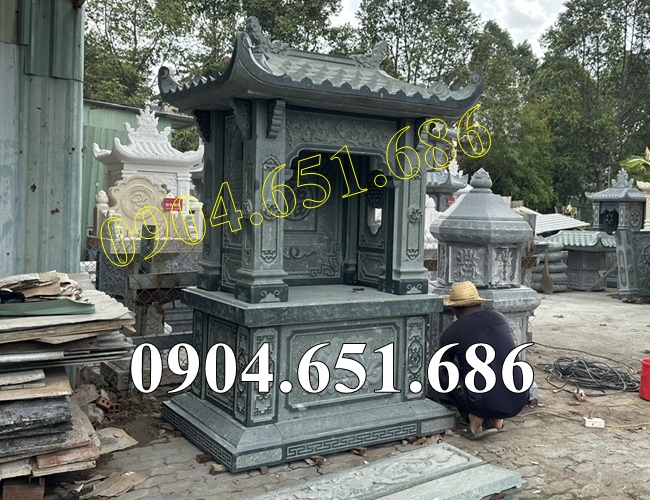 Mẫu am thờ để tro cốt đá xanh rêu đẹp - Mẫu nhà thờ tro cốt