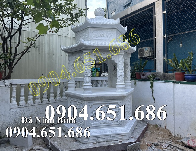 Mẫu tháp đá trắng đẹp bán tại Long An - Mộ tháp để tro cốt tại Long An