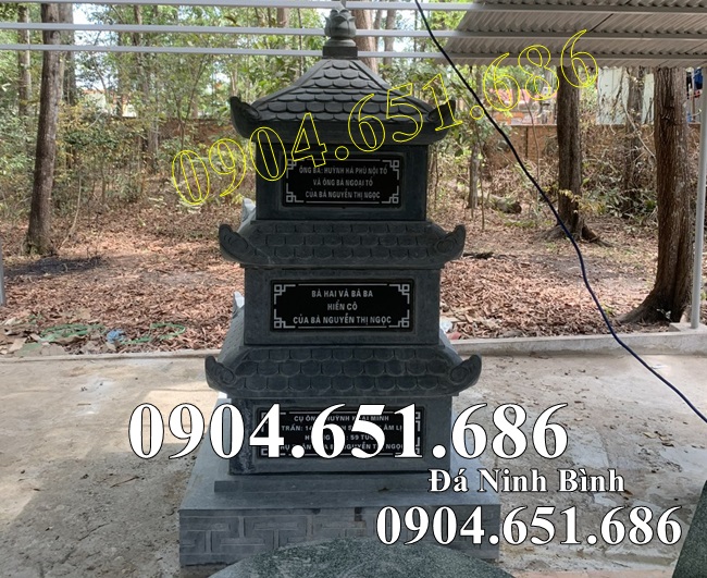 Mẫu tháp đá xanh rêu đơn giản đẹp bán tại Long An - Tháp mộ để tro cốt tại Long An