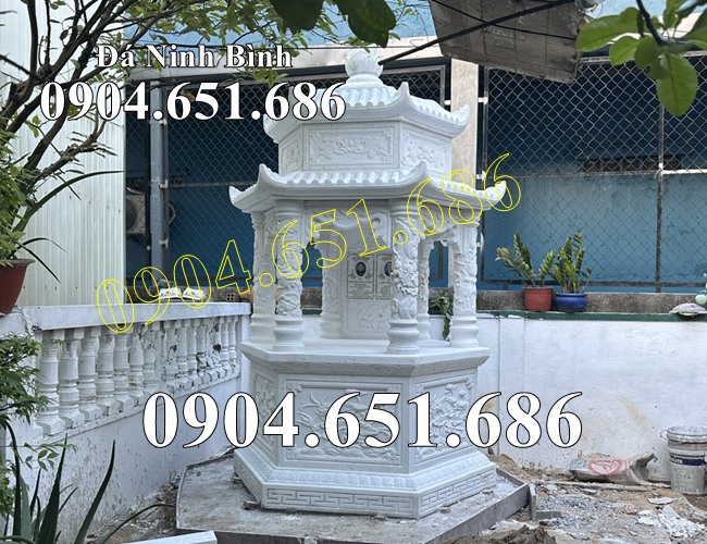 Mẫu tháp để tro cốt đá trắng đẹp bán tại Bình Dương - Tháp mộ đôi tại Bình Dương