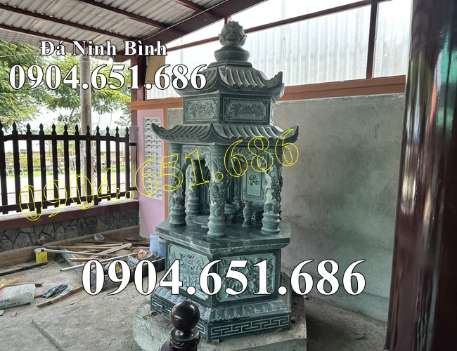 Mẫu tháp để tro cốt đá xanh rêu đẹp bán tại Bình Dương - Tháp mộ thờ cốt tại Bình Dương