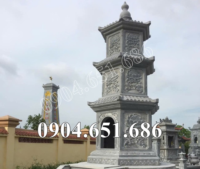 Mẫu tháp để tro cốt nhỏ đá khối đẹp - Mộ tháp để tro cốt