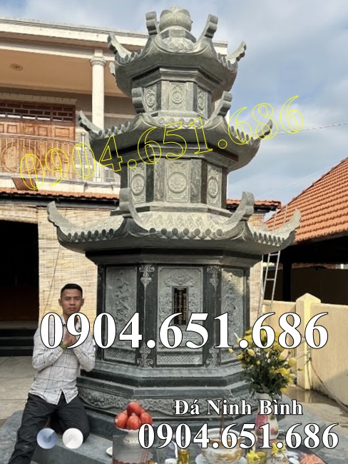 Mẫu tháp để tro cốt thiết kế xây bằng đá khối đẹp chuẩn phong thủy bán tại Long An - Bảo tháp đá tại Long An