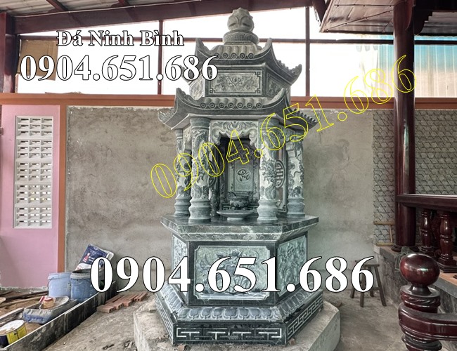 Mẫu tháp nhỏ đá xanh rêu đẹp để tro cốt - Tháp mộ để tro cốt