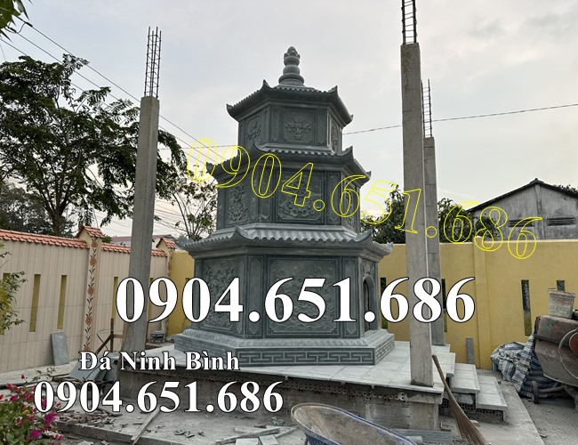 Tháp đá xanh rêu đẹp bán tại Bình Phước - Mộ tháp phật giáo tại Bình Phước