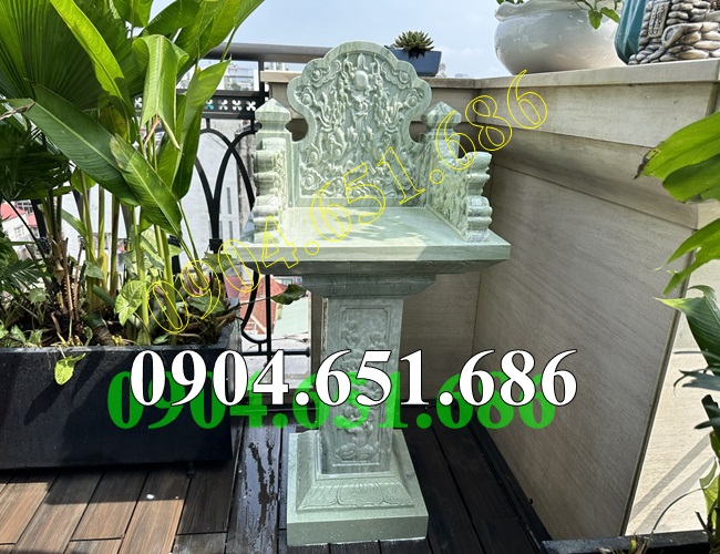 Mẫu bàn thờ thiên ngoài trời, trước nhà, trên sân thượng đá xanh ngọc đẹp bán tại Hồ Chí Minh, Sài Gòn - Cây hương đá đẹp tại Hồ Chí Minh