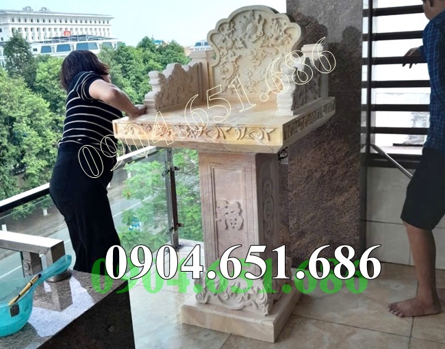 Mẫu bàn thiên đá vàng đẹp lắp đặt ngoài ban công bán tại TP Hồ Chí Minh - Bàn thờ thiên đẹp tại Hồ Chí Minh